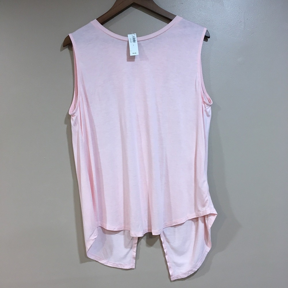Old Navy Split Back Sleeveless Tank Top Womens L Pink Casual Beachy Coastal NEW